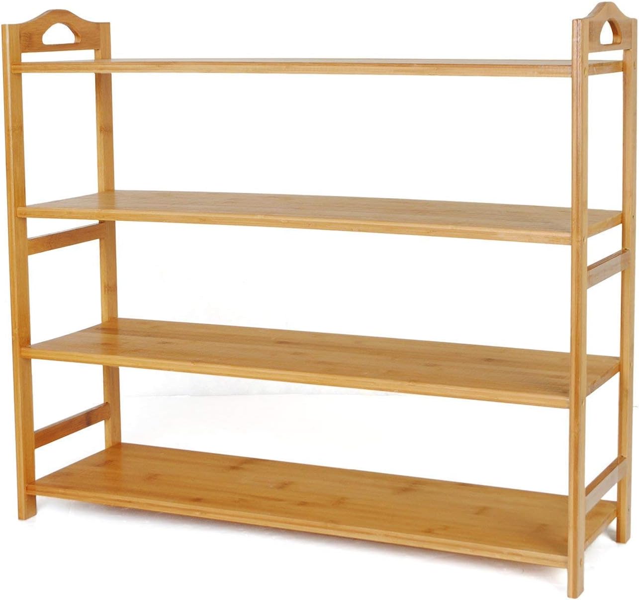 Hododou Shoe Rack, Bamboo Shoe Rack Organiser-4 Tier-16 Pairs of Shoes-Multifunctional Storage Shelf-Good for Hallway Living Room Bedroom-80 x 26 x 68cm