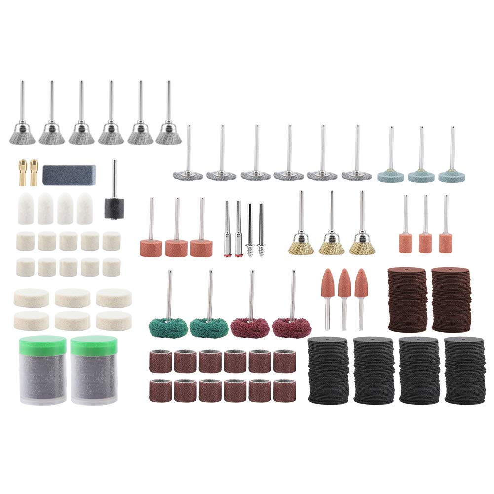 347Pcs Rotary Wheel Polishing Accessories Set, Rotary Tool Accessories Kit Grinding Sanding Polishing Rotary Tool with Universal Shank for Cutting Grinding Sanding Carving Polishing