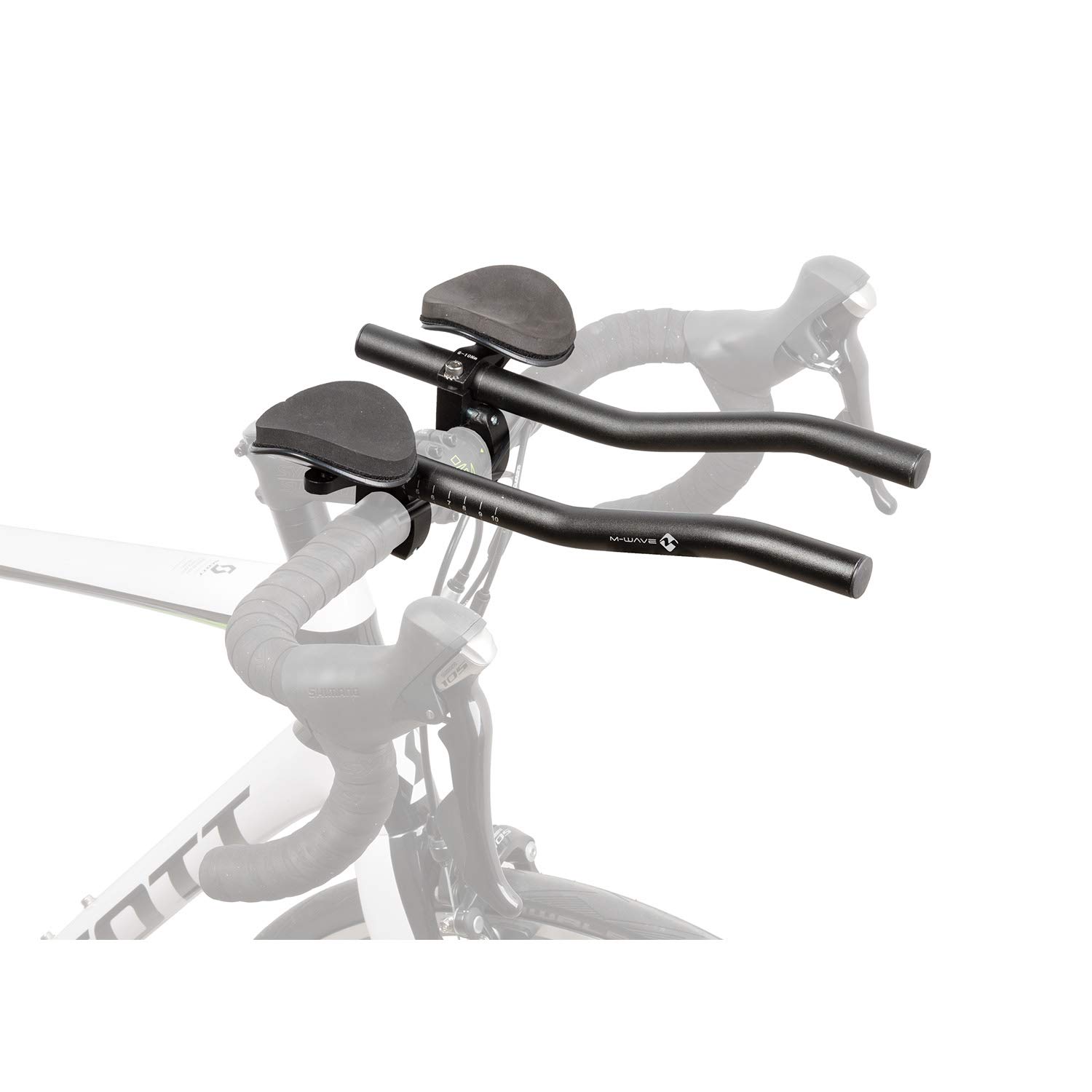 M-Wave Unisex Adult AERO Tri Bar, Ø 31.8 Mm, Made Of Aluminium, Pads Replaceable - black,