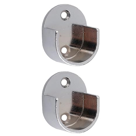 Baoblaze One Pair 25mm 28mm Metal Curtain Pole Wall Recess Bracket