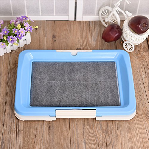 Small Sized Pet Dog Toilet Indoors House Training Tray Urinal Pads for Small Medium Dogs Cats Blue - Thumbnail 2