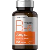 Horb&auml;ach B6 Vitamin 50mg | 250 Tablets | Non-GMO &amp; Gluten Free Supplement