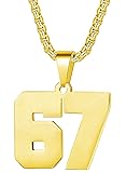 MUERDOU Number Necklace for Athletes Number Chain