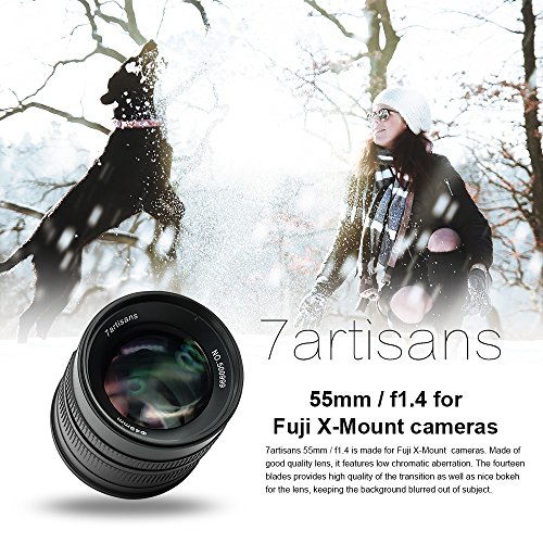 7artisans 55mm F1.4 APS-C manuel objectif fixe pour Fuji X Mount Caméras X-A1 X-a10 X-A2 X-a3 X-at X-M1 XM2 X-T1 X-T10 X-t2 X-t20 X-Pro1 X-pro2 X-E1 X-E2 X-E2s - Image 3
