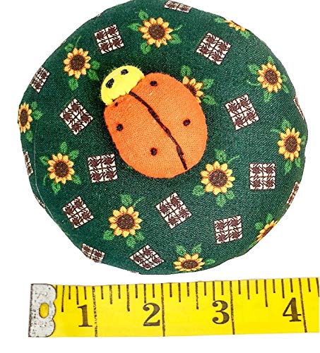 PeavyTailor Emery Pin Cushion 10oz Extra Large Keep Needles Clean and Sharp Needle Storage Organizer - Ladybug Orange