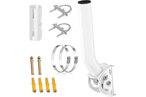 BURBIFRO Universal Antenna Mount with Pipe Adapter, 12" J Pole & Wall-Mounted Mounting Bracket for Outdoor Access Point CPE, TV Antenna, Wireless Bridge, Weather Station, Starlink Dish