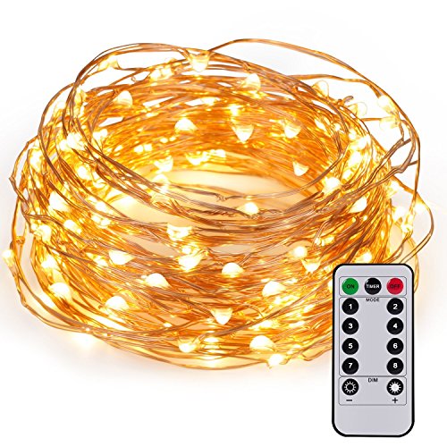 Kohree 60LEDs Fairy String Lights with Remote Control, AA Battery Powered on 20ft/6M Long Ultra Thin String Copper Wire,Seasonal Decor Rope Lights For Christmas, Wedding,Parties With Battery Box