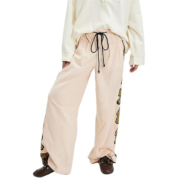 アギアトATTACHMENT Pants Side Stripe Wide Amazon.com: Lace-Up Side Stripe Wide Leg Pants Casual