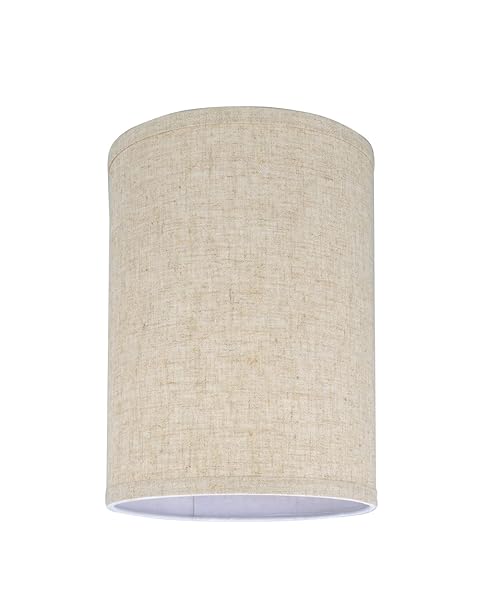 ASPEN CREATIVE 31031A TRANSITIONAL HARDBACK DRUM (CYLINDER) SHAPE SPIDER CONSTRUCTION LAMP SHADE IN BEIGE, 8″ WIDE (8″ X 8″ X 11″)