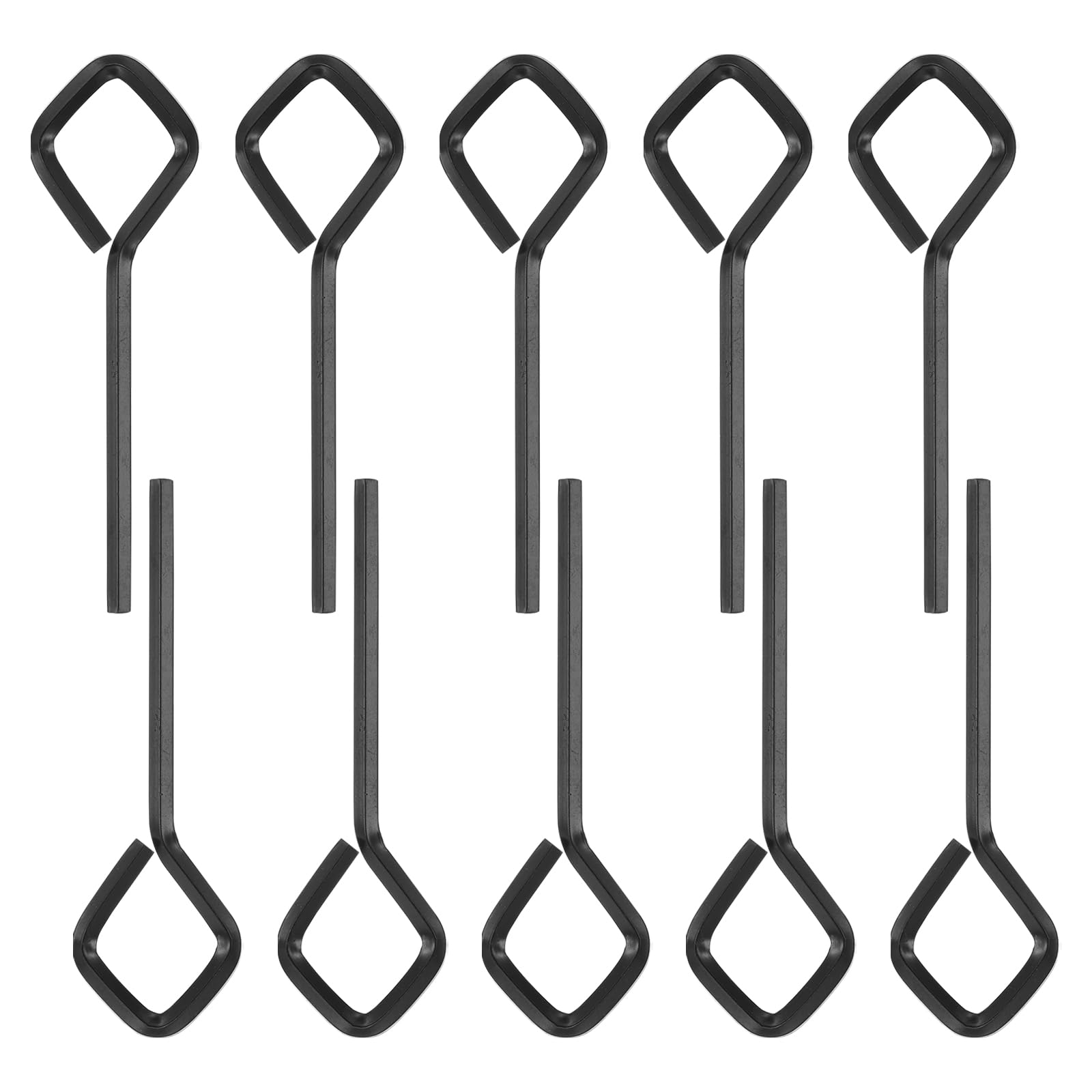 PATIKIL 1/8" Standard Hex Dogging Key, 10 Pack Solid Steel Wrench Door Key with Rhombus-Shaped Full Loop for Crash Bar, Push Bar Emergency Exit Devices, Black