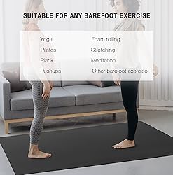 Large Yoga Mat for Men and Women - 6'x4'x6mm, Extra