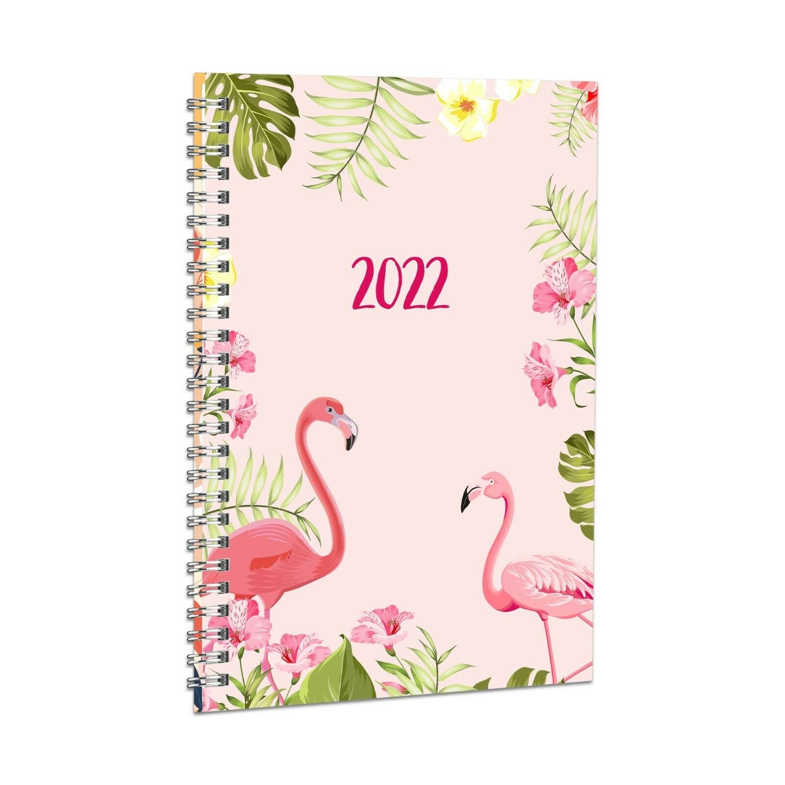 2022 A5 Week to View Hardback Wiro Bound Diary Planner Journal Organiser (Flamingo)