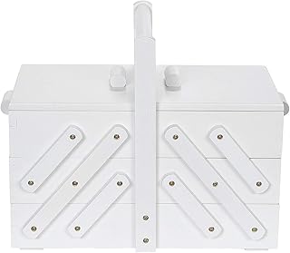 Prym 612580 Nähkasten Holz M, weiß Nähkorb