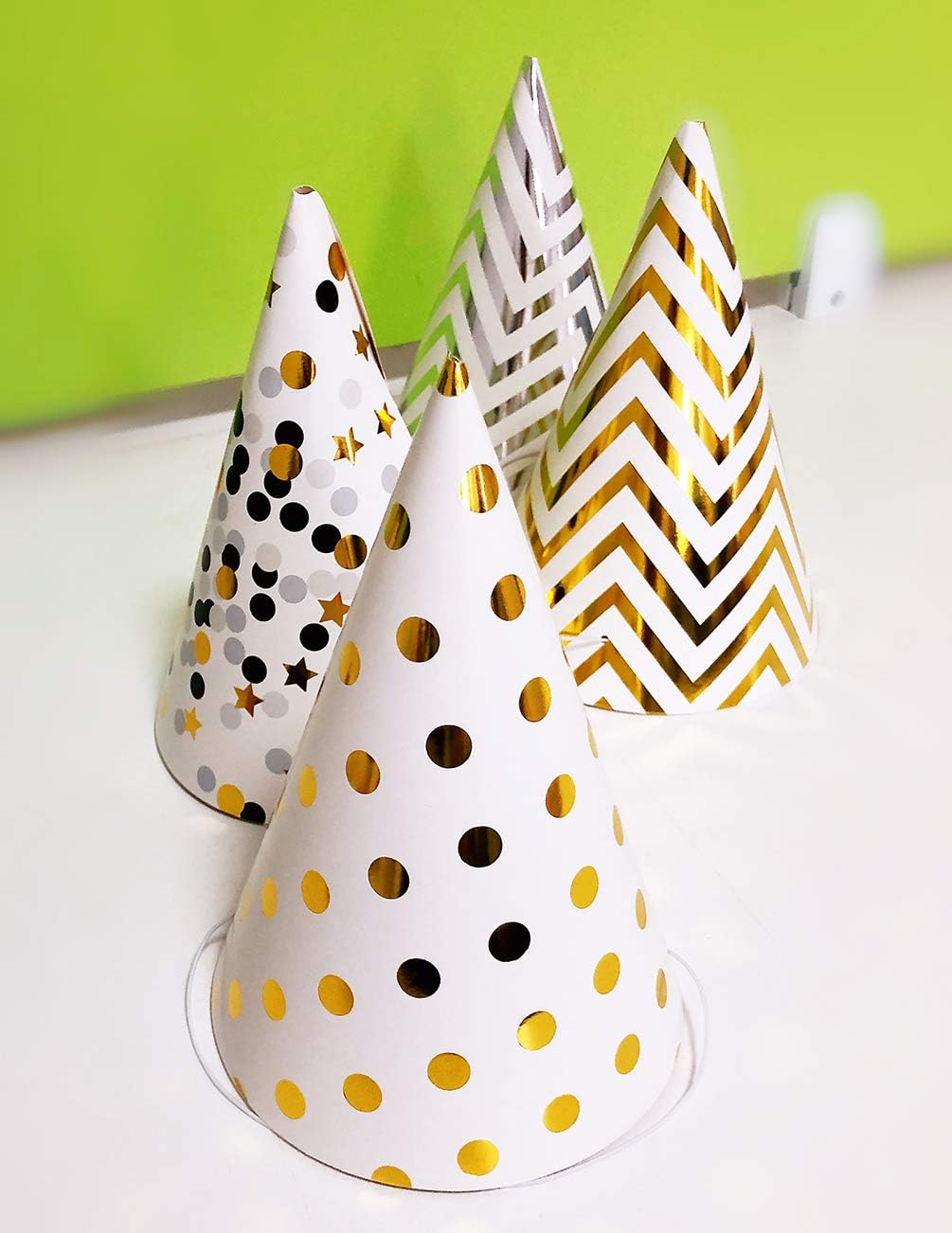 Boieo Gold Birthday Party Hats, 12 pcs Assorted: Clothing