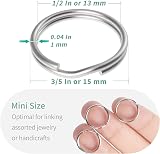Uniclife 100 Pack 15mm Mini Split Jump Rings with Double Loops for Jewelry view 2
