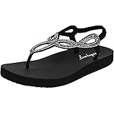 Lowkeyray Women's Summer Sandals womens Flat Sandals Whith Sequins