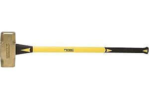 ABC HAMMERS Brass Sledge Hammer - 20 lb. Non-Sparking Hammer with 33" Fiberglass Handle & Double Faced Head - ABC20BF