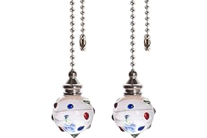SUR-CIEL 2PCS Ceiling Fan Pull Chain, Ceiling Fan Pull Chain Extension, Pull Chains for Ceiling Fans and Lights, Light Pull Chain with 21 Inches Ball Beaded Pull Chain