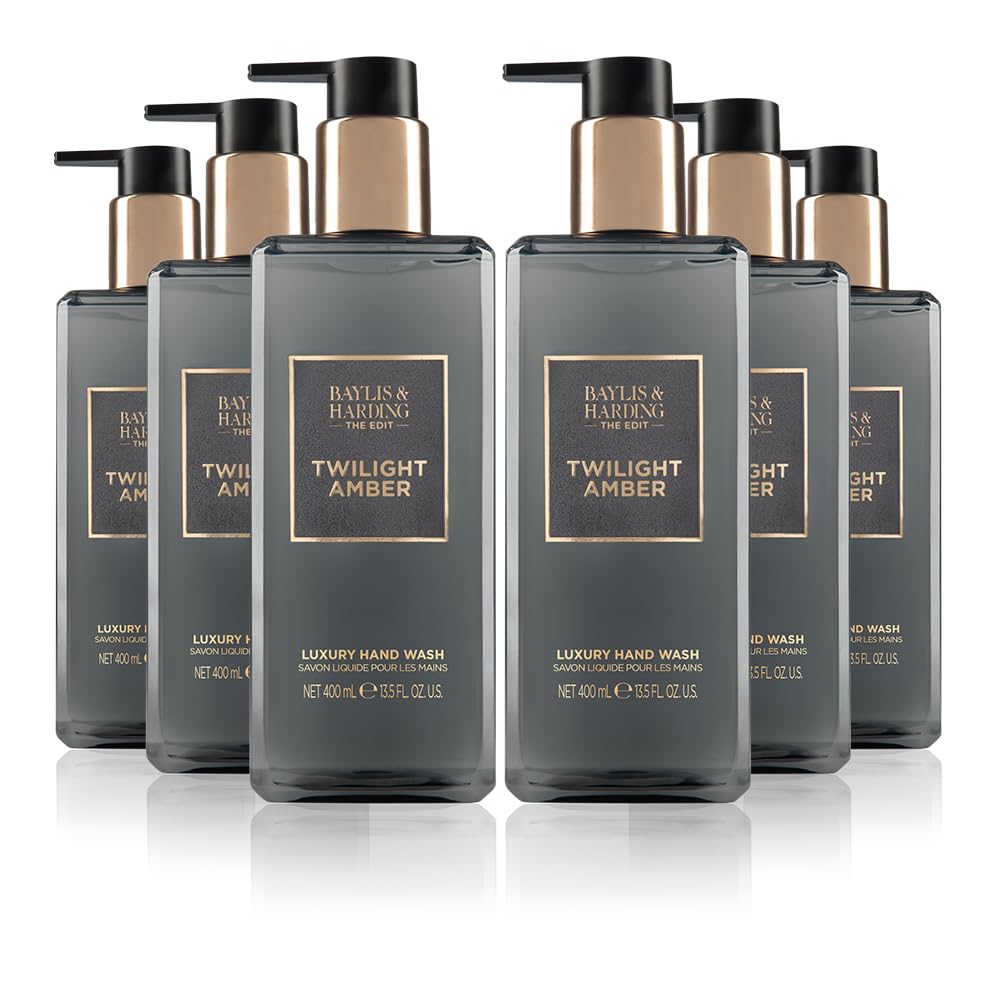 Baylis & Harding The Edit Twilight Amber Hand Wash, 400 ml (Pack of 6) - Vegan Friendly