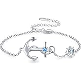 Anchor Bracelets/Ankle Bracelet Adjustable for Women Nautical Sailor Chains Sea Jewelry Birthday for Mother Best Friend