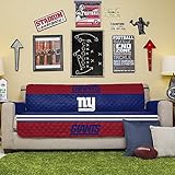 Pegasus Home Fashions NFL New York Giants Sofa Couch Reversible Furniture Protector with Elastic Straps, 75-inches by 110-inches