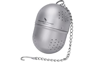 Boundless Voyage Titanium Tea Ball Infuser with Extended Chain Lightweight Tea Bag Filter mesh Tea Strainer Mug Teapot Loose 