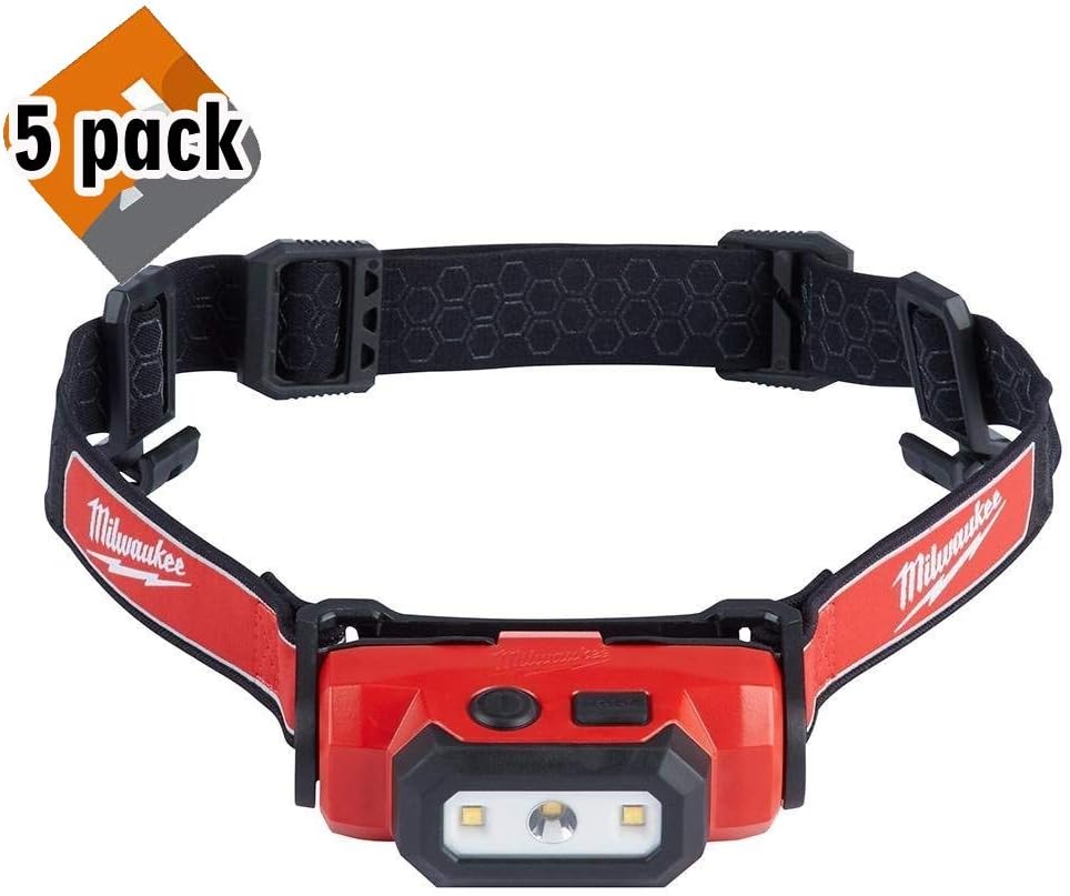 Milwaukee Electric Tools 2111-21 USB Rechargeable Headlamp Red - 5 Pack