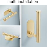 YUET Wall Mounted Toilet Roll Holder, Self Adhesive Gold SUS304 Stainless Steel view 2