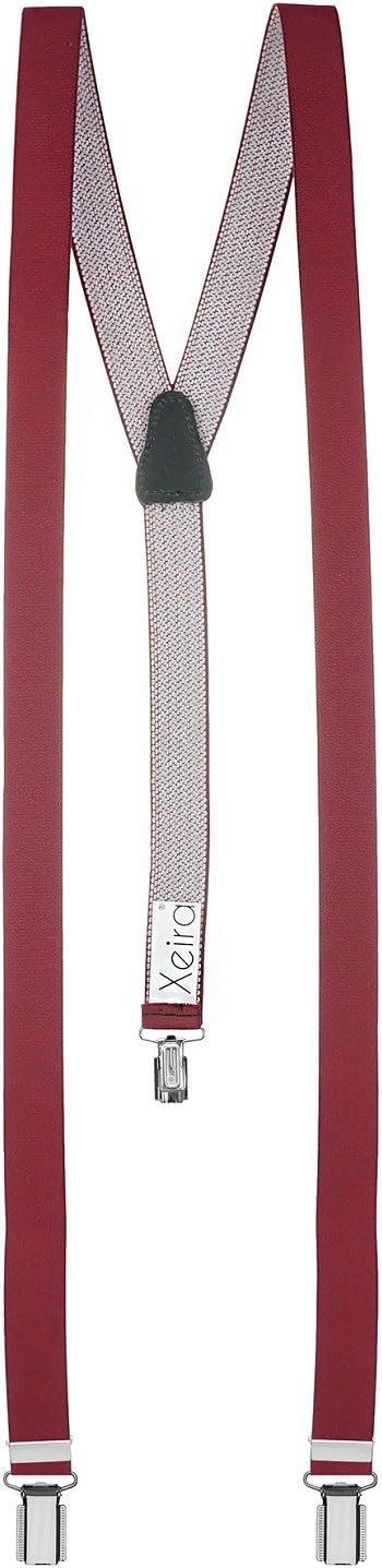 Uni Colours 25mm wide Braces by Xeira for Women with 3 clips and Real Leather Back - Made in Germany