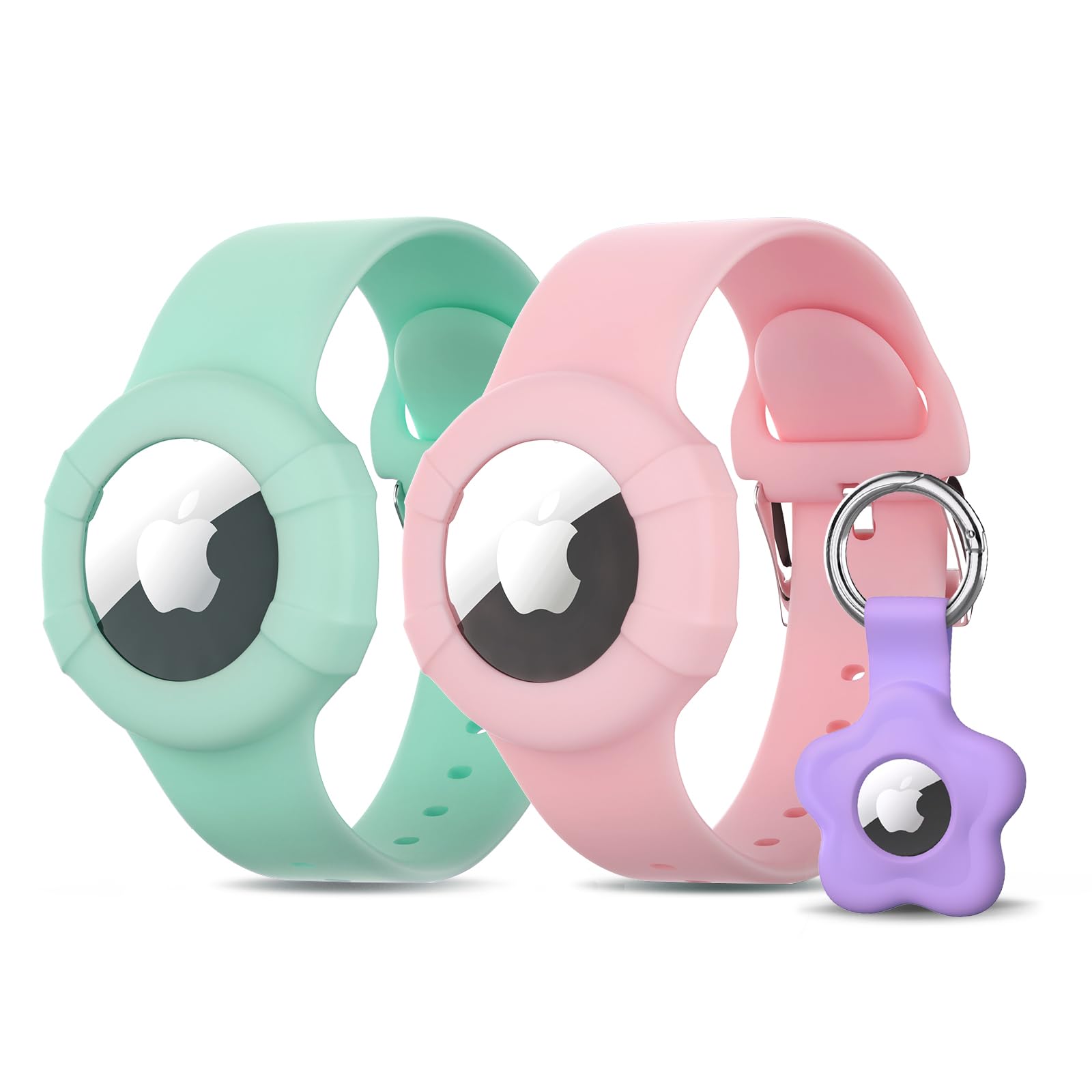 ARTCHE kids Watch Wristband for Apple Airtag, Silicone Bracelet Band Compatible with Apple Air Tag 2021, 2 Pack Soft Personalised Watch Strap for Toddler Children Elders, with Protective Holder