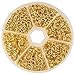 PH PandaHall Golden Split Rings, 900 Pcs Iron Double Jump Rings Loop Jump Ring Jewelry Connector Rings 4 5 6 7 8 10mm Split Rings with Opener Tool for Earring Bracelet Necklace Jewelry Making