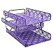 Crystallove Purple Metal Hollow 3-Tier Document Tray Magazine Frame Paper File Holder