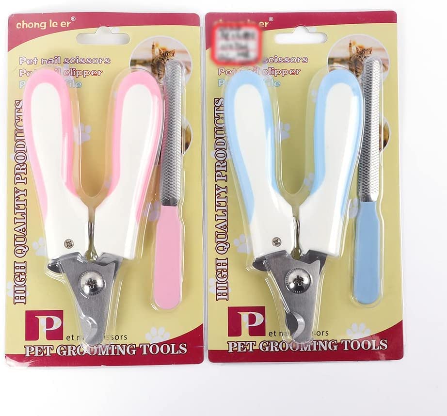 Pound Veg Pet Dog Nail Clipper - Stainless Steel Pet Nail Clipper Trimmer Cutter with Safety Guard to Prevent Clipping Too Much for Dogs, Cats, Rabbits and Nail File, Medium Size