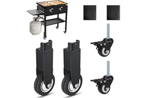 PHYESUVIN Upgrade Griddle Wheels for Blackstone 28" Griddle, Griddle Accessories for Blackstone Wheels Parts with Brake, 360 Degree Free Rotation, Griddle Parts for Blackstone 28 inch Griddle