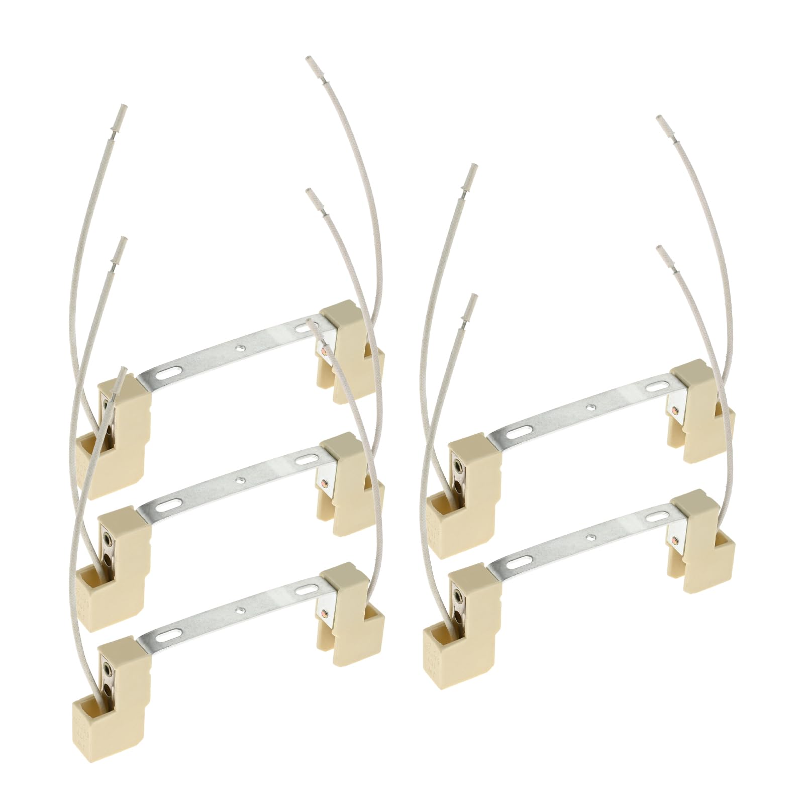 Bowarepro 118MM R7s Lamp Bulb Holder Socket, Double Ended Ceramic Light Bulb Base Holder, R7s Bulb Converter Connector for Halogen Flood Light Linear Lamp (5Pcs)