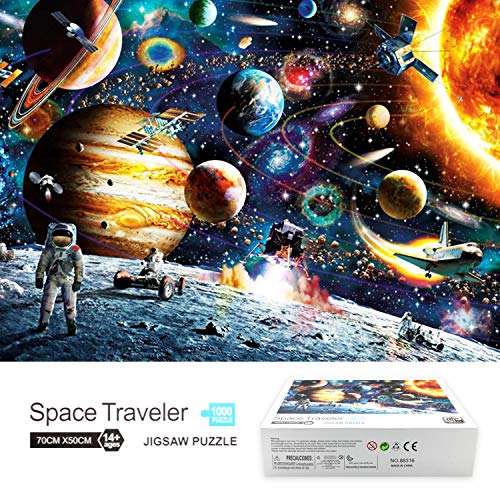 GamePath 1000 Piece Puzzles for Kids Adults, Space Theme Adult Puzzles Premium Quality Recycled Material Jigsaw Puzzle –Family Puzzles Educational Games