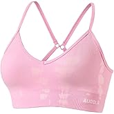 AUROLA Serpent Seamless Sports Bras for Women,Backless Padded Strappy Workout Gym Yoga Crop Tops