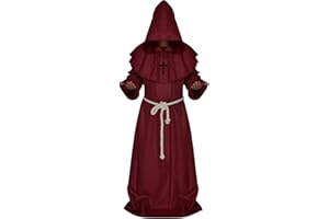 LHJ Friar Medieval Hooded Monk Renaissance Priest Robe Costume Cosplay