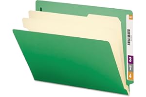 Smead End Tab Classification File Folder, 2 Dividers, 2" Expansion, Letter Size, Green, 10 per Box (26837)