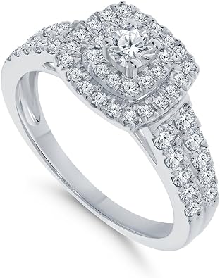 10K White Gold 1 Carat Real Diamond Engagement Ring Wedding Wholesale Diamonds