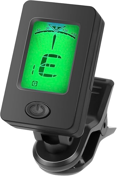 Aomig Guitar Tuner Clip On Digital Metronome Tuner for Strings Black