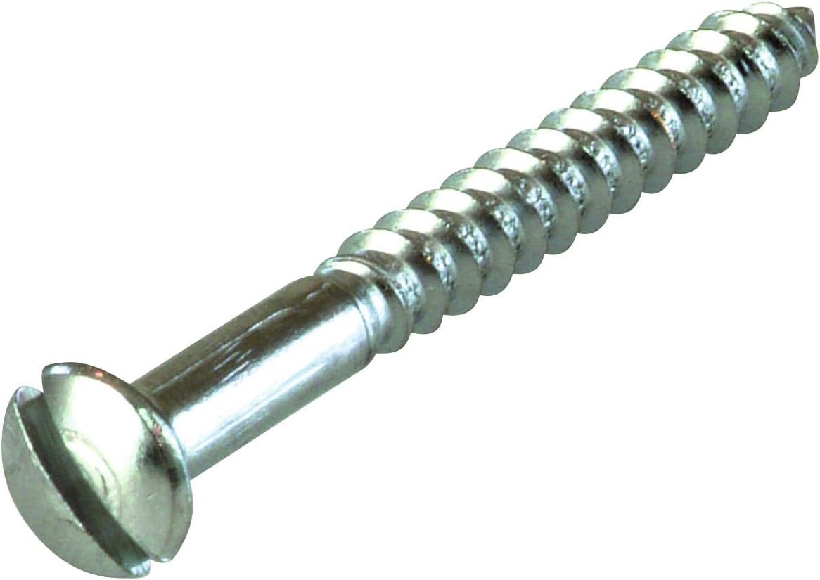 Brass Slotted Countersunk Wood Screw Convex Chrome fix' Pro Diameter 3.5 mm Length 20 mm Set