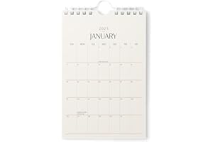 Karto Mini Wall Calendar 2025 - Vertical 6x9 inch Runs Until June 2026 - Small, Versatile and Easy Planning with the Aesthetic Desk Monthly Calendar - Beige