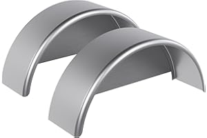 KUAFU Steel Round Trailer Fenders Single Axle & Fender Backs Fits 14"-16" Wheels 32" x 9" x 14" Compatible with Car Hauler Ca