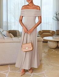 ZESICA Women's Off The Shoulder Maxi Dress 2025