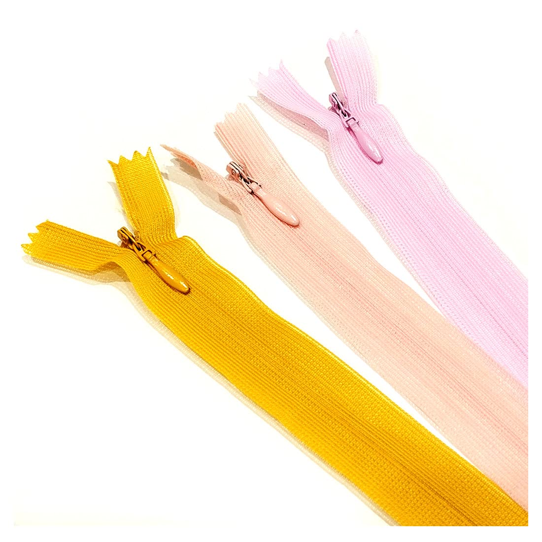 JYC CREATIVE 15 Invisible Zippers Closed, Many Sizes and Colours Available, Mesh .3, Fine Zipper, Elegant and Discreet for Sewing on Clothes, Dresses, Skirts, Sewing, (35 cm, 3 Colours-2)