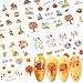 Fall Nail Art Stickers Thanksgiving Nail Decals Accessories 12 Sheets Maple Leaves Pumpkin Water Transfer Autumn Nail Stickers for Women Girls Fingernail Toenail Decoration Manicure Tips Tattoos
