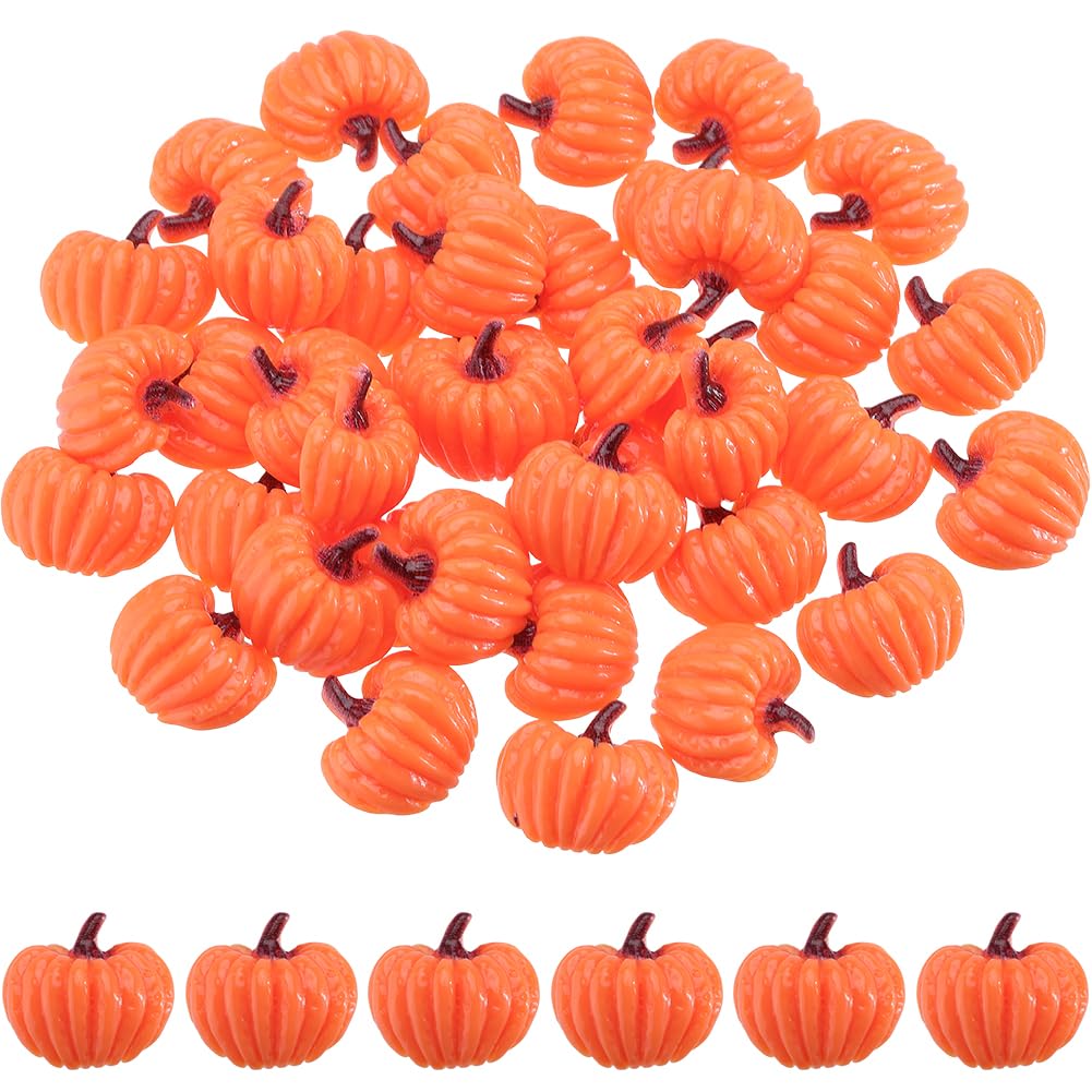 SUNNYCLUE 1 Box 80Pcs Halloween Resin Charms Pumpkin Charms Cartoon Fall Theme Orange Pumpkins Flatback Cabochons Bulk for jewellery Making Scrapbooking Embellishments Cell Phone Case Diy Craft Suppli