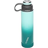 EcoVessel Stainless Steel Water Bottle with Insulated Dual Lid, Insulated Water Bottle with Strainer and Silicone Bottle Bumper, Coffee Mug – 24oz (Forest Horizon)