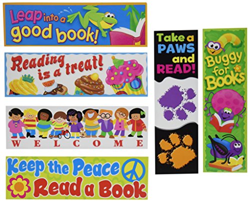 TREND T12906 Bookmark Combo Packs, Celebrate Reading Variety #1, 2w x 6h, 216/Pack